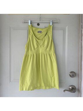 Vintage Y2K Athleta Babydoll Tank Top Womens M Lime Green Yoga Mom Streetwear